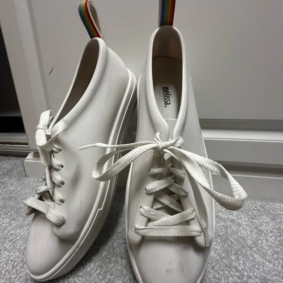 Melissa Shoes Melissa White Sneakers With Rainbow Accent